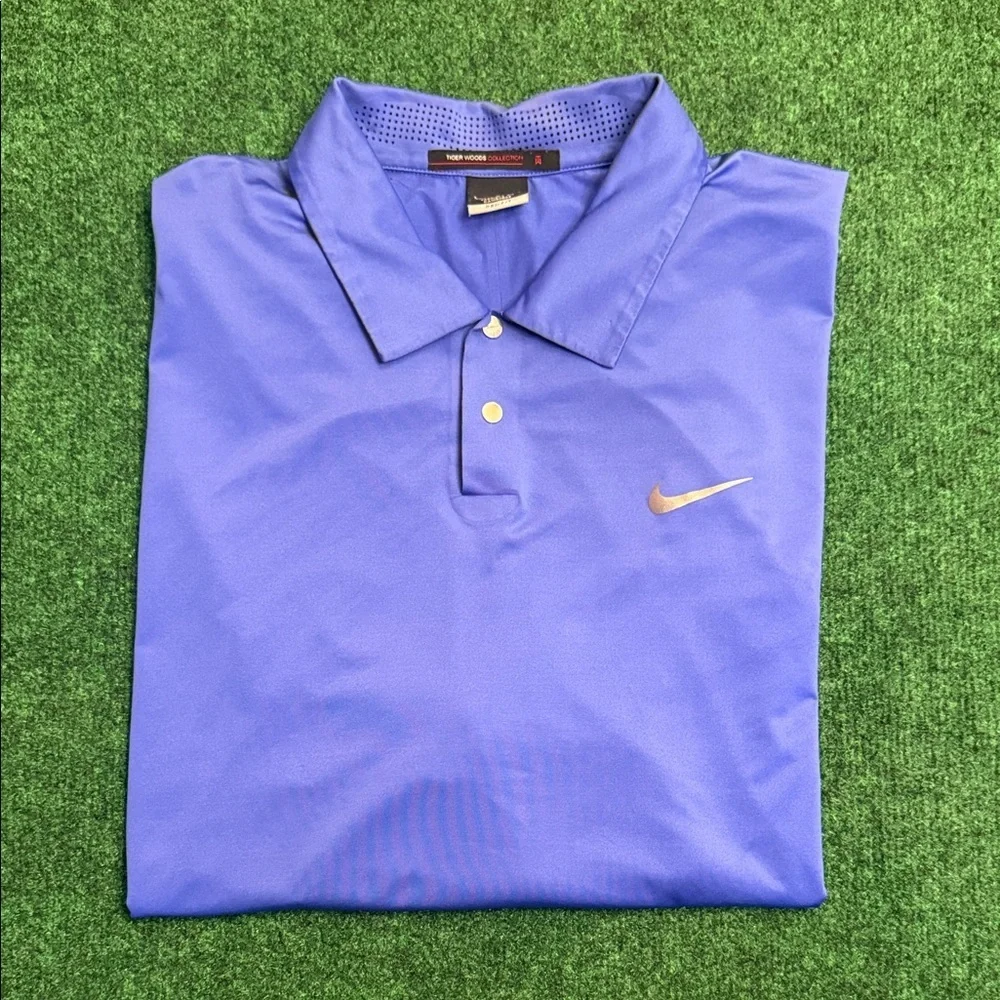 Tiger Woods Collection by Nike Dri-Fit Polo (Royal Blue / Size Large)